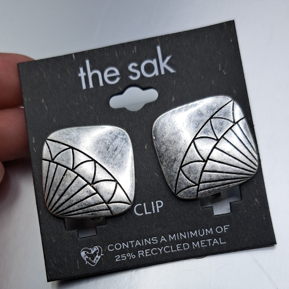 The Sak Silver-Tone Geometric Metal Clip On Earrings
